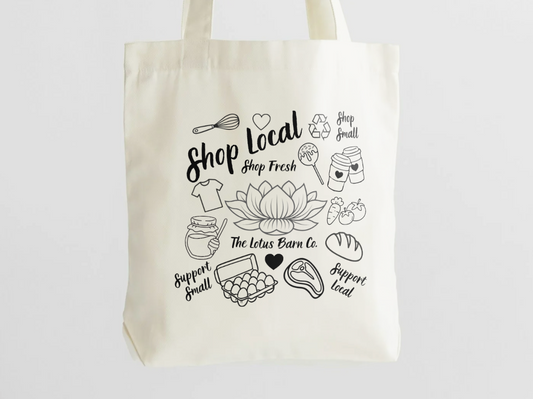 Shop Local Lotus Canvas Tote Bag