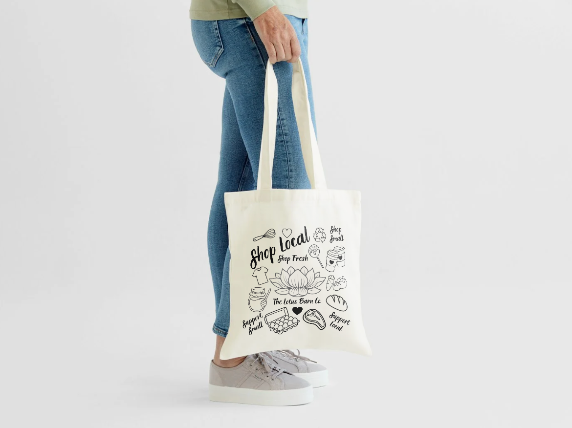Shop Local Lotus Canvas Tote Bag
