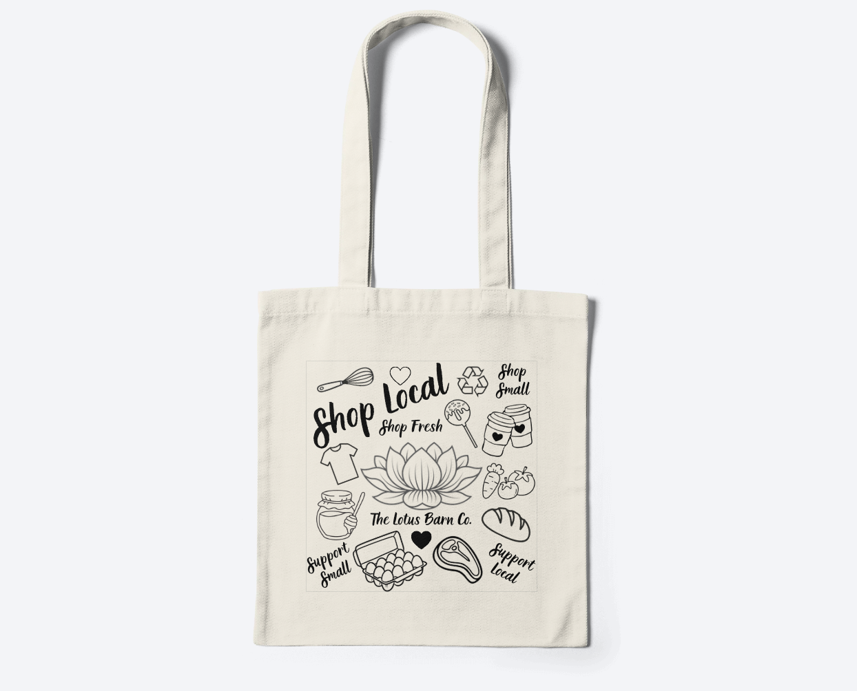Shop Local Lotus Canvas Tote Bag